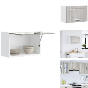vidaXL Keuken Wandkast - Keuken Wandkasten - Keuken Wandmeubel - Gemonteerde Wandkast - Keukenwandkast Porto bewerkt hout grijs sonoma eiken