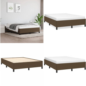 vidaXL Bedframe zonder matras stof donkerbruin 140x190 cm - Bedframe - Bedframe - Bed - Slaapmeubel