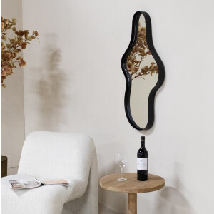 Giga Meubel Spiegel Dory - Organisch - Zwart - 110cm
