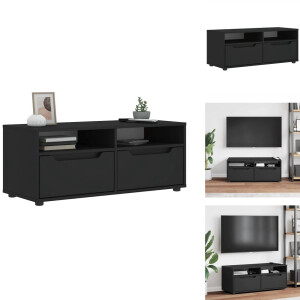vidaXL Tv-meubel - Tv-kasten -Tv-standaard - Tv-dressoir - Tv-meubel VISNES 100x40x38 cm bewerkt hout zwart