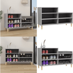 vidaXL Schoenenkast 102x36x60 cm bewerkt hout sonoma grijs - Schoenenrek - Schoenenrekken - Opbergrek Voor Schoenen - Schoenenstellage
