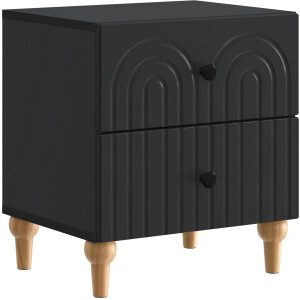 vidaXL - Nachtkastje - met - lade - Zwart - 43 - x - 34,5 - x - 48 - cm - Bewerkt - hout
