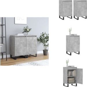 vidaXL Dressoir - Dressoirs - Kast - Wandkast - Dressoirs 2 st 40x35x70 cm bewerkt hout betongrijs