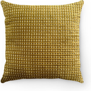 by Mooss - Sierkussen 45 x 45 cm - Velours - Katoen - Doorgestikt - Goud - Geel - Groen - Oker - Inclusief binnenkussen