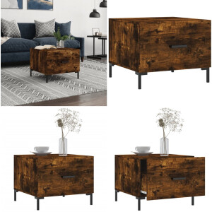 vidaXL Salontafel 50x50x40 cm bewerkt hout gerookt eikenkleurig - Salontafel - Salontafels - Bijzettafel - Banktafel