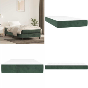 vidaXL Pocketveringmatras 80x220x20 cm fluweel donkergroen - Pocketveringmatras - Pocketveringmatrassen - Matras - Pocketvering Matras