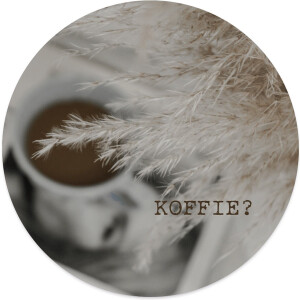 Label2X - Muurcirkel koffie? - Ø 120 cm - Forex - Multicolor - Wandcirkel - Rond Schilderij - Muurdecoratie Cirkel - Wandecoratie rond - Decoratie voor woonkamer of slaapkamer