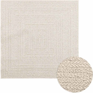 vidaXL - Vloerkleed - ZIZUR - room - binnen - en - buiten - 120x120 - cm - jute - look