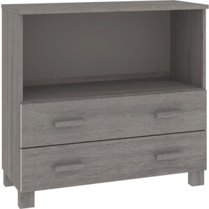 vidaXL - Dressoir - HAMAR - 85x35x80 - cm - massief - grenenhout - lichtgrijs