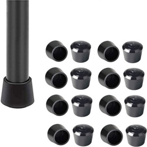 WiseGoods Luxe Set Stoelpootdoppen 28mm - Stoelpoot Beschermers Rubber - Meubelpoot Stoeldoppen - Doppenset Meubelpoten Zwart 16st