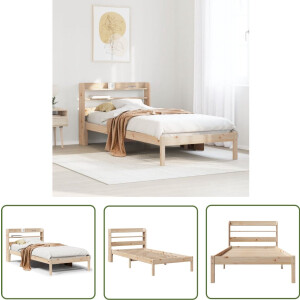 vidaXL Houten Bed - Bedframe - Bedframe zonder matras massief grenenhout 90x200 cm - Grenenhout Bed - Tweepersoons Bed - Slaapcomfort