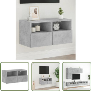 vidaXL Tv-wandmeubel 60x30x30 cm bewerkt hout betongrijs - Tv-wandmeubel - Tv-wandmeubels - Tv-meubel - Tv Kast