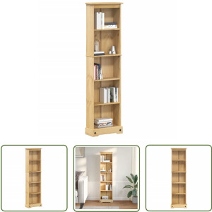 vidaXL Boekenplank - Boekenkast - Boekenkast Corona 46x20x170 cm massief grenenhout - Grenoble Hout - Vintage Boekenkast - Rustic Boekenkast