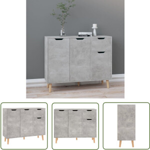vidaXL Tv-meubel - Dressoir - Dressoir 90x30x72 cm bewerkt hout betongrijs - Houten Dressoir - Grijze Dressoir - Modern Dressoir