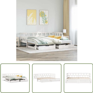 vidaXL Sleutels - Sleutelset - Slaapbank met onderschuifbed/lades zonder matras 90x200 cm wit - Gereedschap - Mechanica - Draperpatools