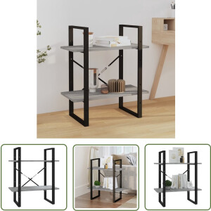 vidaXL Bibliotheek - Boekenkast - Boekenkast 60x30x70 cm bewerkt hout grijs sonoma eikenkleurig - Houten Boekenkast - Grijze Boekenkast - VidaXL Boekenkast