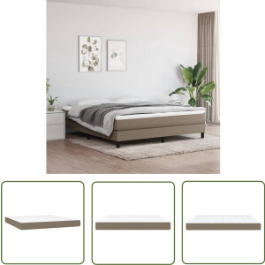 vidaXL Pocketveringmatras 160x200x20 cm taupe Pocketveringmatras - Matras - Slaapcomfort - Medium Hard - Taupecolor