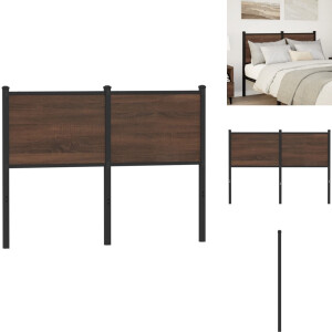 vidaXL Hoofdbord - Hoofdborden - Bed Hoofdbord - Bedhoofdbord - Hoofdbord 120 cm bewerkt hout en staal bruin eikenkleurig