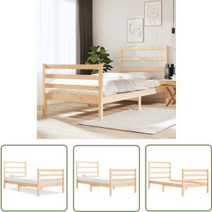 vidaXL Massief Grenenhout - Houten Bedframe - Bedframe massief grenenhout 90x190 cm - Enkel Bed - Tweepersoons Bed - Bed Frame