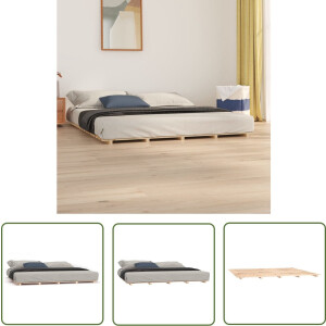 vidaXL Massief Grenenhout - Houten Bedframe - Bedframe massief grenenhout 180x200 cm - Bedframe 180x200 - Tweepersoons Bed - Bedstee