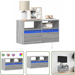 vidaXL Tv-standaard - Tv-meubel - Tv-wandmeubel met LED 80x31x45 cm grijs sonoma eikenkleurig - Salontafel - Grijze Tv Kast - Houten Tv Kast