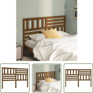 vidaXL Hoofdeinde - Houten Hoofdbord - Hoofdbord 166x4x100 cm massief grenenhout honingbruin - Beddecoratie - Kamermeubel - Vintage Meubels