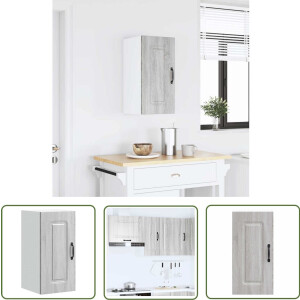 vidaXL Keukenkasten - Keukenwandkast - Keukenwandkast Kalmar bewerkt hout grijs sonoma eiken - Opslagoplossing - Keukenorganisation - Houten Kast