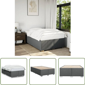 vidaXL Slaapcomfort - Bedframe - Bedframe zonder matras 120x190 cm stof donkergrijs - Houten Bed - Tweepersoonsbed - Boxspring