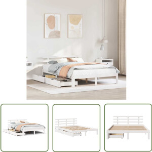 vidaXL Sleutelset - Dynamo Meter - Bedframe met lades massief grenenhout wit 160x200 cm - Gereedschap - Handgereedschap - Drapers Tools