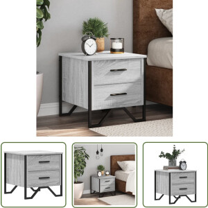 vidaXL Kastje - Nachtkastje - Nachtkastje 40x41x40 cm bewerkt hout grijs sonoma eikenkleurig - Slaapkamer - Houten Meubilair - Grijze Meubels