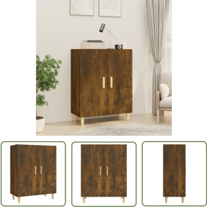 vidaXL Houten Dressoir - Dressoir - Dressoir 70x34x90 cm bewerkt hout gerookt eikenkleurig - Bruine Dressoir - Vintage Dressoir - Landelijk Dressoir