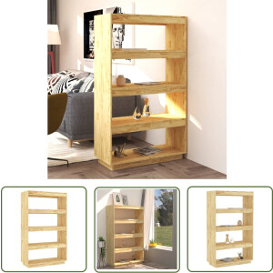 vidaXL Boekenplank - Boekenkast - Boekenkast / kamerscherm 80x35x135 cm massief grenenhout - Grenoble Hout - Bibliotheek - Kamerdivider