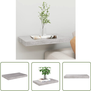 vidaXL Wandschappen - Zwevend Wandschap - Wandschap zwevend 50x23x3,8 cm MDF betongrijs - Beton Grijs - Mdf Plank - Wanddecoratie