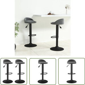 vidaXL Barkruk - Barstoel - Barkrukken 2 st fluweel donkergrijs - Eetkamerstoel - <a title="stoel vergelijken" href="https://furn.nl/stoelen">stoel</a> - Lounge <a title="stoel vergelijken" href="https://furn.nl/stoelen">stoel</a>