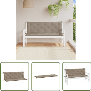 vidaXL Outdoor <a title="kussens vergelijken" href="https://furn.nl/kussens">kussens</a> - Tuinbankkussens - Tuinbankkussens 2 st 150x50x7 cm oxford stof taupe - Lounge <a title="kussens vergelijken" href="https://furn.nl/kussens">kussens</a> - Tuinkussens Set - Taupe <a title="kussens vergelijken" href="https://furn.nl/kussens">kussens</a>