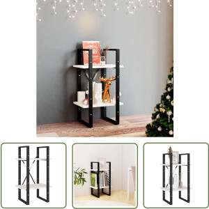 vidaXL Houten Boekenkast - Boekenkast - Boekenkast met 2 schappen 40x30x70 cm massief grenenhout wit - Scandinavische Boekenkast - Basic Boekenkast - Witte Boekenkast