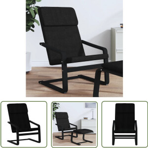 vidaXL Fauteuils - Relaxstoel - Relaxstoel stof zwart - Loungestoel - Zwart - Velours