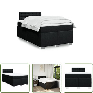vidaXL Draaibare Sleutel - Dynamische Sleutel - Boxspring met matras stof zwart 120x200 cm - Gereedschapset - Mechanica - Draper Tools