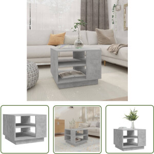 vidaXL Betongrijs - Salontafel - Salontafel 55x55x43 cm bewerkt hout betongrijs - Houten Salontafel - Salontafeltje - Tv Tafeltje