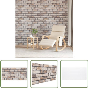 vidaXL Wanddecoratie - 3D Wandpanelen - Wandpanelen 10 st 3D 100x50 cm EPS lichtbruin - Baksteen Patroon - EPS Schuim - Lichtbruin
