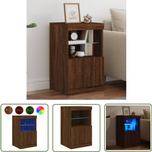 vidaXL Kast - Dressoir - Dressoir met LED-verlichting 41x37x67 cm bruin eikenkleur - Houten Dressoir - Led Verlichting - Tv Stand
