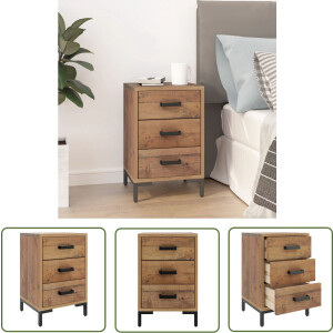 vidaXL Vintage Kast - Nachtkastje - Nachtkastje 40x30x55 cm gerecycled massief grenenhout bruin - Houten Nachtkast - Industrieel Nachtlampje - Slaapkamersdecoratie