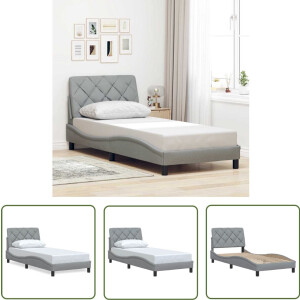 vidaXL Boxspring - Bed Frame - Bedframe zonder matras 80x200 cm stof lichtgrijs - Tweepersoonsbed - Stapelbaar Bed - Design Bed
