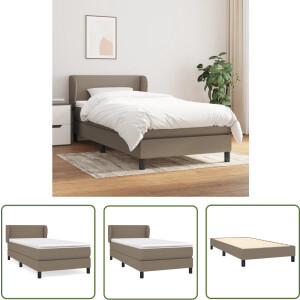 vidaXL Boxspring - Boxspringbed - Boxspring met matras stof taupe 90x190 cm - Tweepersoonsbed - Stapelbed - Bed Frame