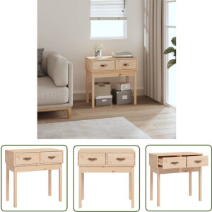 vidaXL Wandtafel - Massief Grenenhout 76,5x40x75cm Wandtafel - Grenoblehouten Tafel - Consoletafel - Entreetafel - Livingtafel