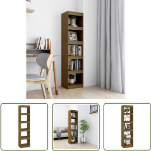vidaXL Houten Boekenkast - Boekenkast - Boekenkast / kamerscherm 40x30x167,5 cm grenenhout honingbruin - Grenenhouten Boekenkast - Bibliotheek - Opslagkast