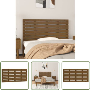 vidaXL Hoofdbord - Wandhoofdbord - Hoofdbord wandmontage 156x3x63 cm grenenhout honingbruin - Grenenhout - Honingbruin - Klassieke Design