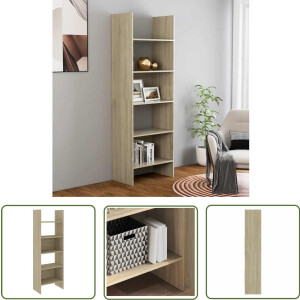 vidaXL Boekenkast - Bibliotheek - Boekenkast 60x35x180 cm bewerkt hout sonoma eikenkleurig - Opbergkast - Houten Meubilair - Design Bibliotheek