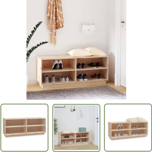 vidaXL Schoenenkast - Houten Schoenenkast - Schoenenkast 110x34x45 cm massief grenenhout - Schoenendoos - Garderobe - Bergruimte