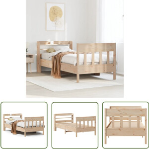 vidaXL Houten Bed - Bedframe - Bedframe zonder matras massief grenenhout 75x190 cm - Grenenhouten Bed - Slaapcomfort - Slaapkamers